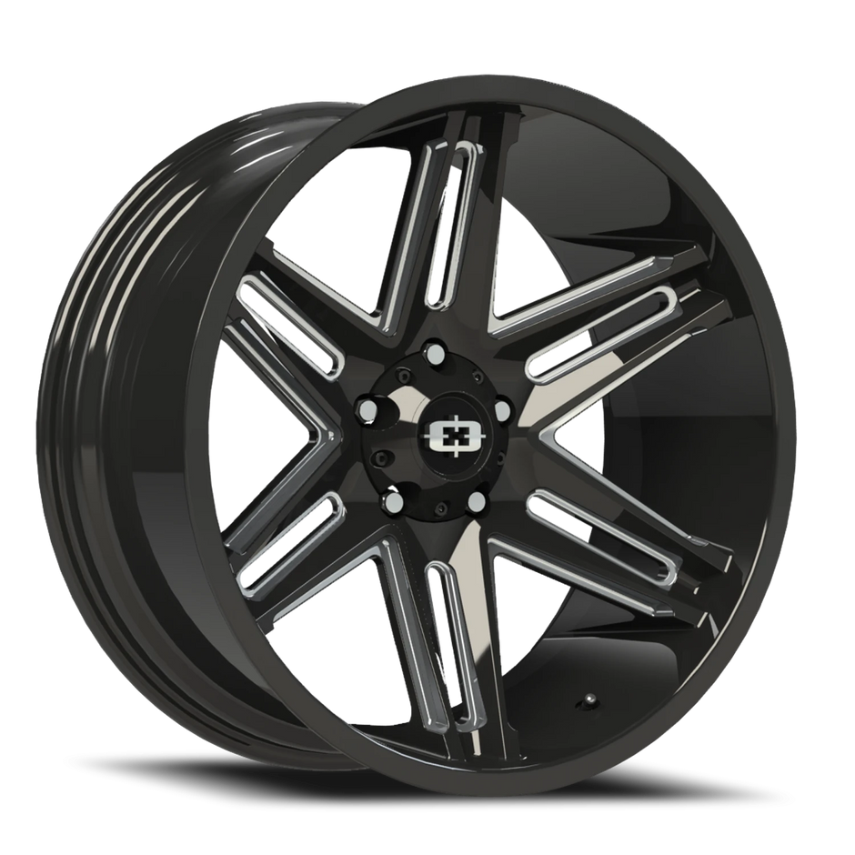 Vision Razor 20x10 5x127 -25mm Gloss Black Milled Spoke : 363-20073GBMS-25
