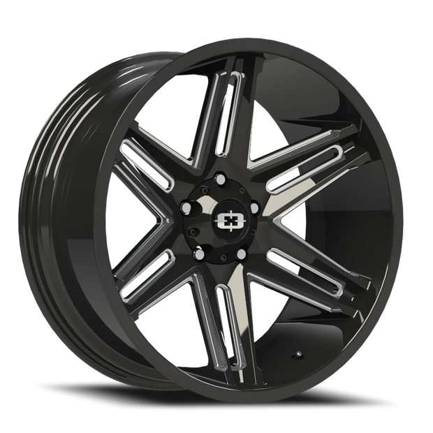Vision Razor 20x12 5x127 -51mm Gloss Black Milled Spoke : 363-20273GBMS-51