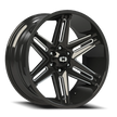 Vision Razor 22x12 6x139.7 -51mm Gloss Black Milled Spoke : 363-22283GBMS-51