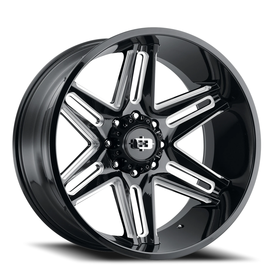 Vision Razor 20x10 8x180 -25mm Gloss Black Milled Spoke : 363-20087GBMS-25