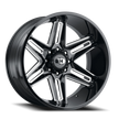 Vision Razor 20x10 8x180 -25mm Gloss Black Milled Spoke : 363-20087GBMS-25