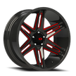 Vision Razor 22x10 5x127 -19mm Gloss Black Milled Spoke with Red Tint : 363-22073GBMR-19