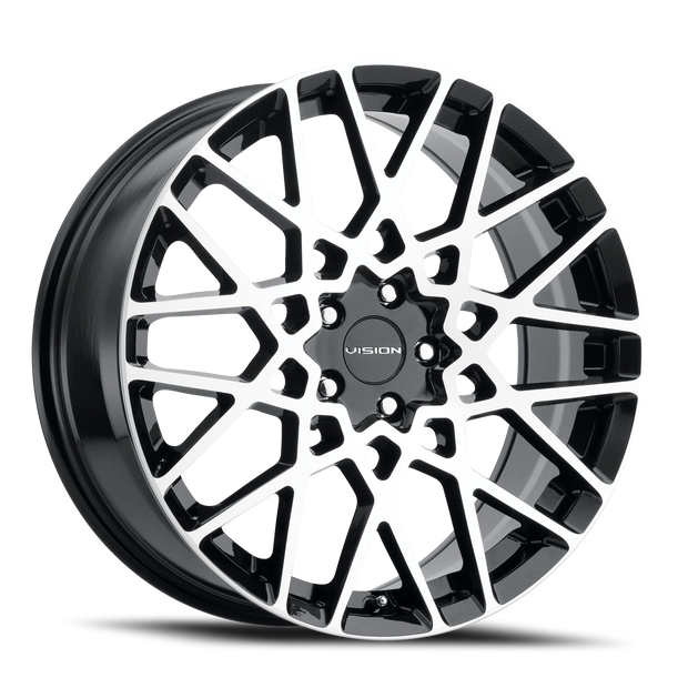 Vision Recoil 17x8 5x114.3 38mm Gloss Black Machined Face : 474-7865GBMF38
