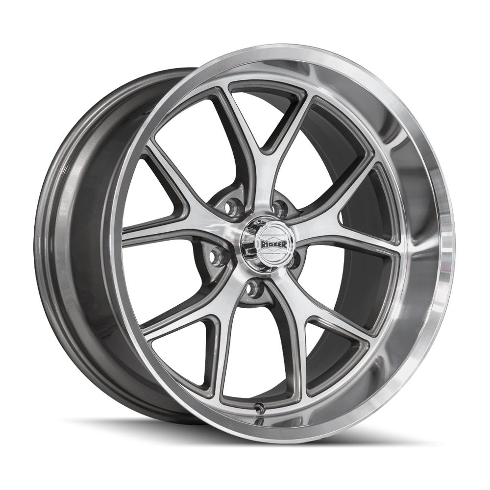 RIDLER 661 661 GLOSS GREY WITH DIAMOND CUT FACE AND LIP 18X9.5 5-114.3 0MM 83.82MM