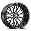 Vision Riot 20x10 6x139.7 -25mm Gloss Black Machined Face : 402-20083GBMF-25