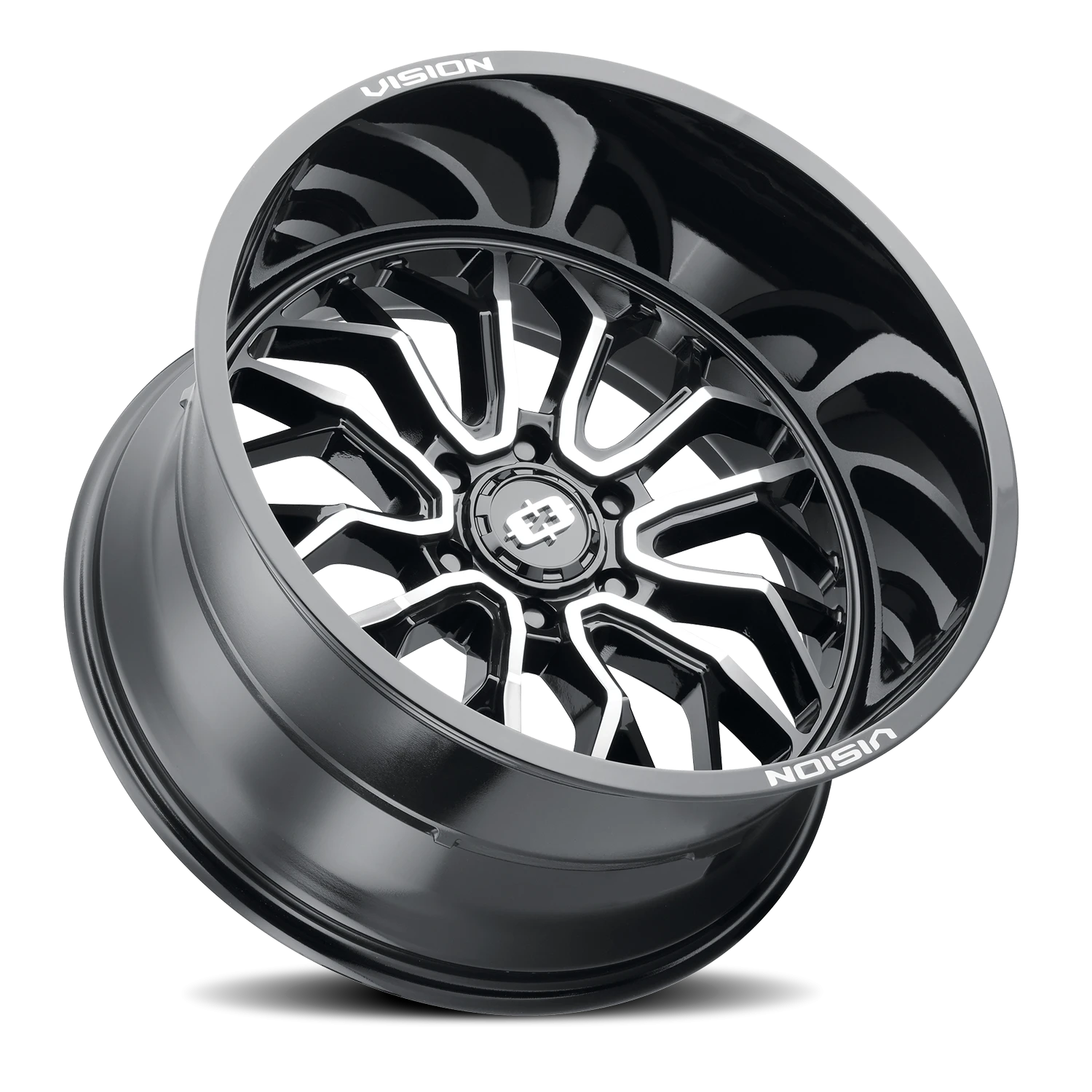 Vision Riot 20x10 6x139.7 -25mm Gloss Black Machined Face : 402-20083GBMF-25
