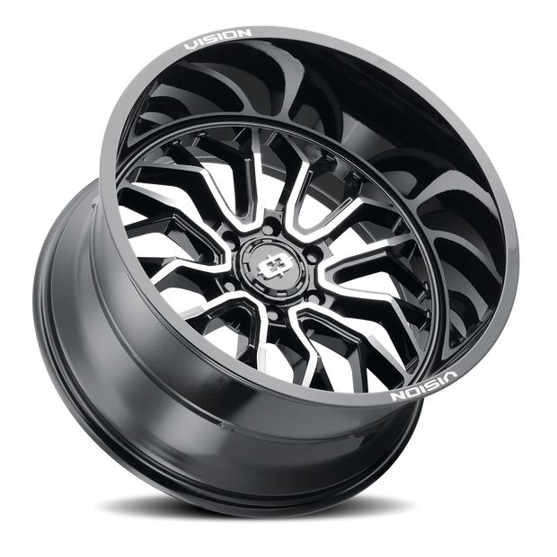 Vision Riot 20x10 6x139.7 -25mm Gloss Black Machined Face : 402-20083GBMF-25
