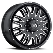 Vision Rival 20x8.25 8x165.1 105.5mm Gloss Black Machined Face (FITMENT FOR '99 TO '10 GM/REQ VW DUPLEX MAG LUGS AND WASHERS) : 401H2881BMFF116