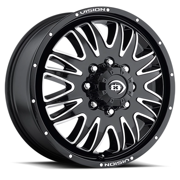 Vision Rival 20x8.25 8x170 105.5mm Gloss Black Machined Face (FITMENT FOR '99 TO '04 FORD/REQS VW DUPLEX MAG LUGS AND WASHERS) : 401H2870BMFF