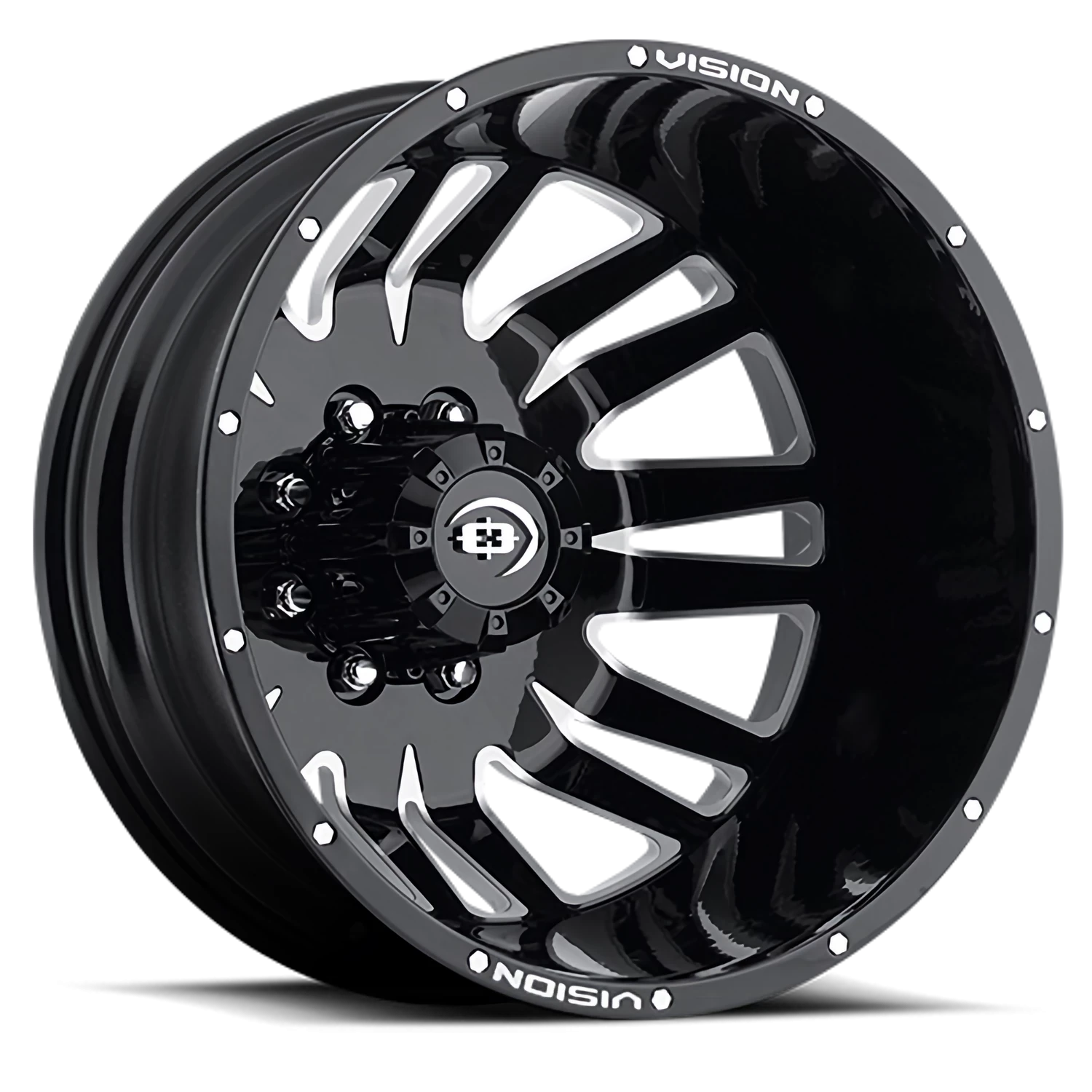 Vision Rival 20x8.25 8x170 -166.1mm Gloss Black Machined Face : 401H2870BMFRL