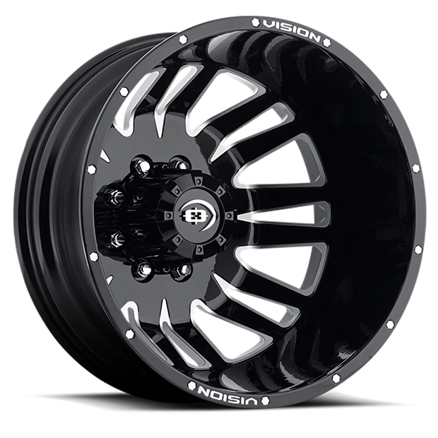 Vision Rival 20x8.25 8x210 -145mm Gloss Black Machined Face (FITMENT FOR '11 AND UP GM (Stock)/FHWA COMPLIANT 102=YES/ MAX TIRE WIDTH 10.4") : 401H2879BMFR