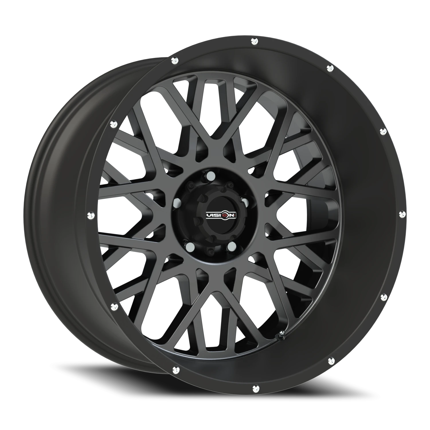 Vision Rocker 18x9 5x127 12mm Anthracite with Satin Black Lip (Chrome Bolts) : 412-8973ABL12