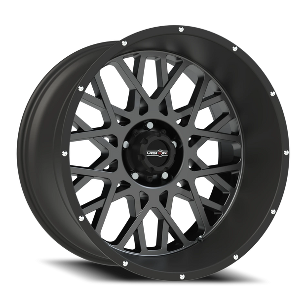 Vision Rocker 20x12 5x127 -51mm Anthracite with Satin Black Lip (Chrome Bolts) : 412-20273ABL-51