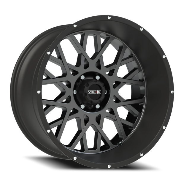 Vision Rocker 20x12 6x135 -51mm Anthracite with Satin Black Lip (Chrome Bolts) : 412-20236ABL-51