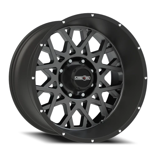 Vision Rocker 20x10 8x165.1 -25mm Anthracite with Satin Black Lip (Stainless Steel Button Head Lip Bolts) : 412-20081ABL-25