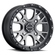 Vision Rocker 14x7 4x136 38mm Satin Grey (w/ Satin Black Lip and SS Bolts) : 545A147136SGBL54