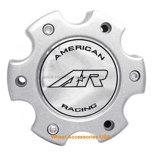 AR899 6X135 SILVER CAP W/ CHROME LOGO - SC-176A