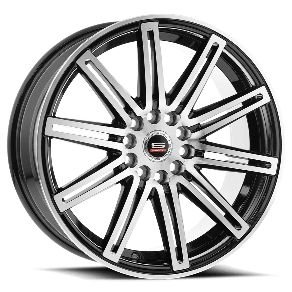 Spec-1 SP-48 18x8 5x114.3/5x120 ET 35 (Gloss Black & Machined) - SP4818803835GBM