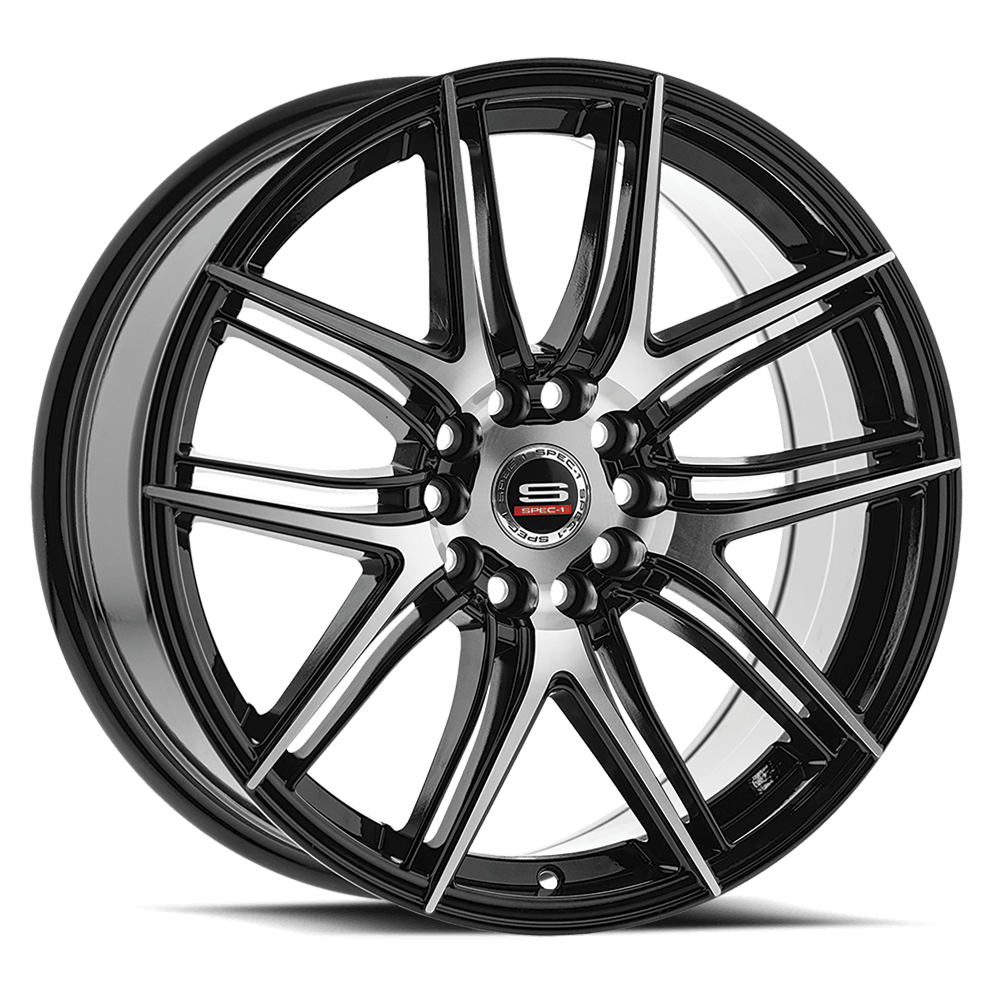 Spec-1 SP-56 17x7.5 4x100/4x114.3 ET 42 (Gloss Black & Machined) - SP-561775942BM