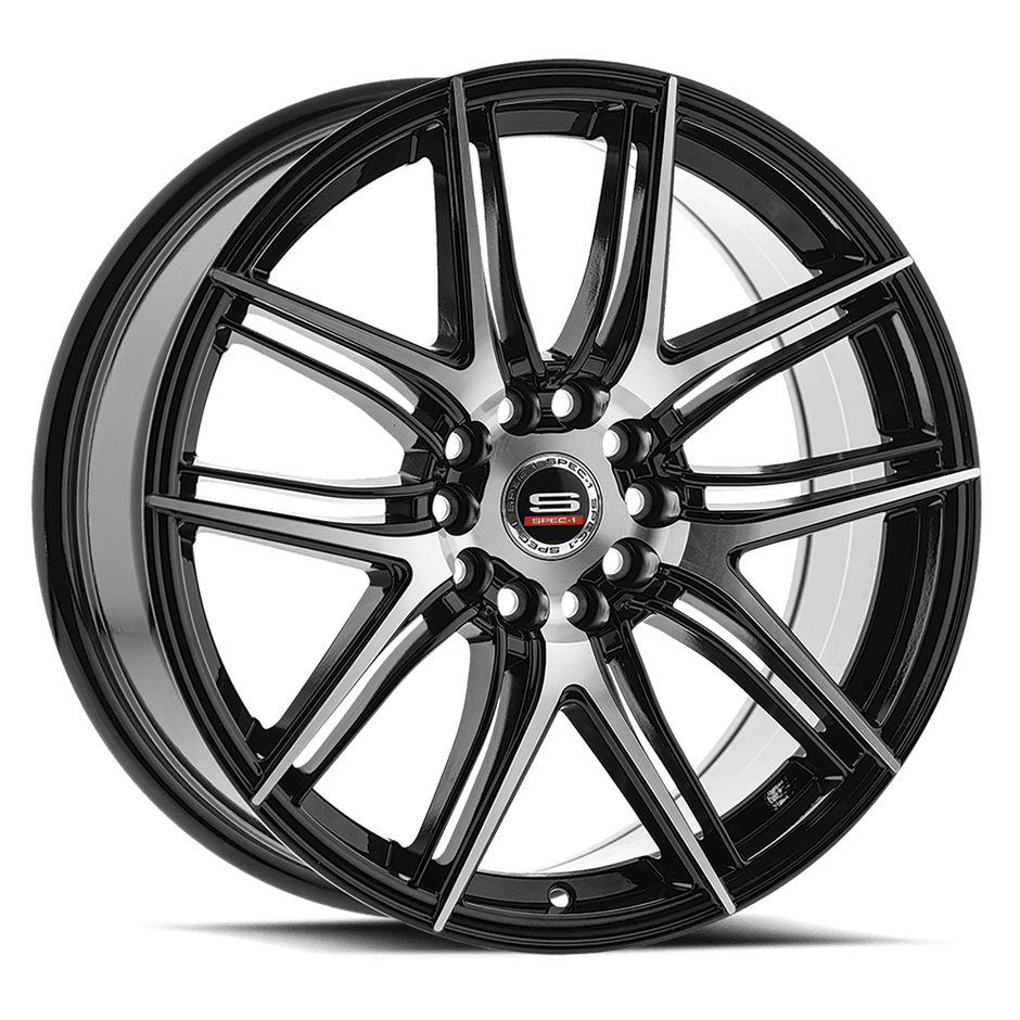 Spec-1 SP-56 17x7.5 4x100/4x114.3 ET 42 (Gloss Black & Machined) - SP-561775942BM