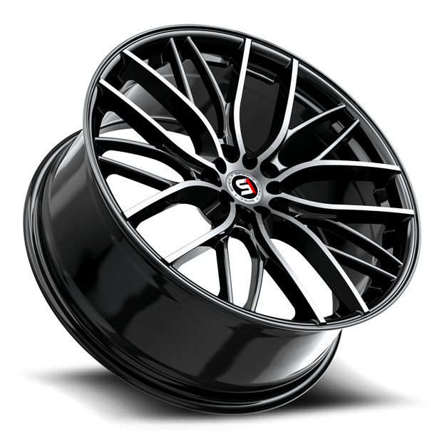 Spec-1 SP-61 20x8.5 5x100/5x114.3 ET 38 (Gloss Black & Machined) - SP-6120852338BM