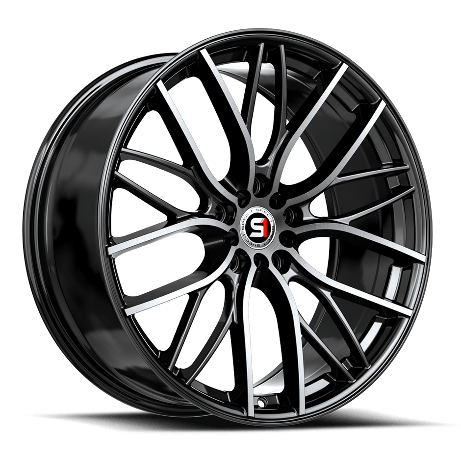 Spec-1 SP-61 20x8.5 5x100/5x114.3 ET 38 (Gloss Black & Machined) - SP-6120852338BM