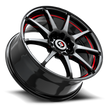 Spec-1 SP-67 18x8.0 5x112/5x114.3 ET 38 (Gloss Black & Red Line) - SP-671883638GBRL