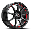 Spec-1 SP-67 18x8.0 5x112/5x114.3 ET 38 (Gloss Black & Red Line) - SP-671883638GBRL