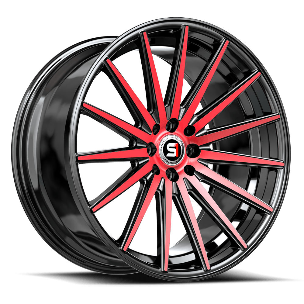 Spec-1 SP-69 19x8.5 5x114.3/5x120 ET 38 (Gloss Black & Red Machined) - SP-6919853838BMR
