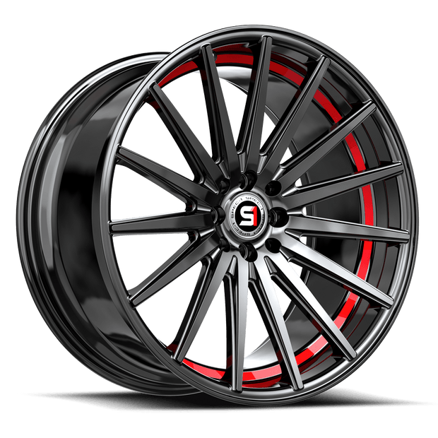Spec-1 SP-69 18x8.0 5x114.3/5x120 ET 38 (Gloss Black & Red Under Cut) - SP-691883838GBRU