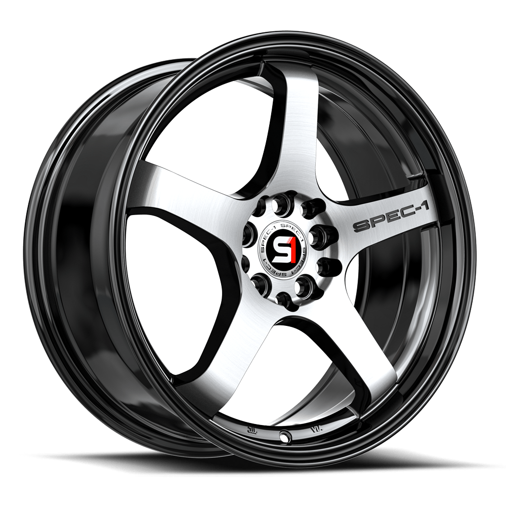 Spec-1 SPT-31 18x8.5 5x100/5x114.3 ET 38 (Gloss Black & Machined) - SPT-3118852338BM
