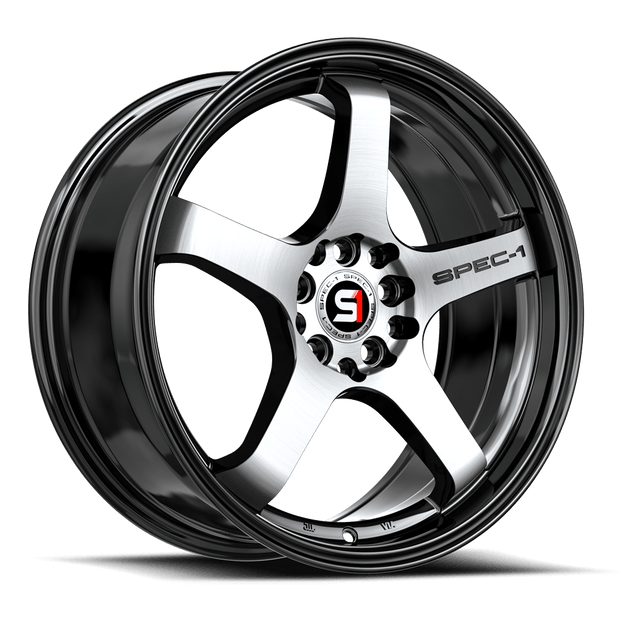 Spec-1 SPT-31 18x8.5 5x110/5x114.3 ET 38 (Gloss Black & Machined) - SPT-3118853538BM