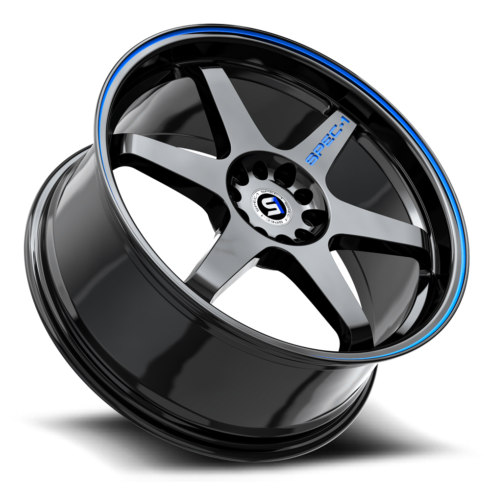 Spec-1 SPT-33 17x8 5x108/5x114.3 ET 38 (Gloss Black & Blue Line) - SPT-331783238GBBL