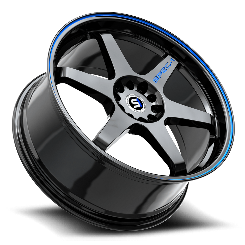 Spec-1 SPT-33 17x8 5x108/5x114.3 ET 38 (Gloss Black & Blue Line) - SPT-331783238GBBL
