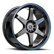 Spec-1 SPT-33 17x8 5x108/5x114.3 ET 38 (Gloss Black & Blue Line) - SPT-331783238GBBL