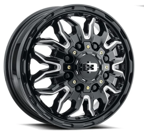 Vision Korupt Dually 16x6 6x180 84mm Gloss Black Milled Spoke : 410-6678GBMS84