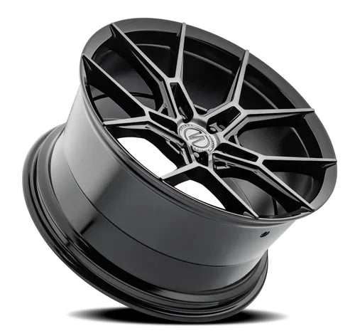 SELECT 22x9 ALPINE 5x112  18 5.68 66.53 GLOSSY BLACK BRUSHED DDT FACE CLEAR  - S1022290F8P1810