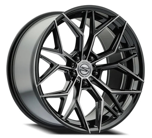 SELECT 22x9 SYNDICATE 5x112  38 6.52 66.53 GLOSSY BLACK MACHINED DDT FACE AND LIP  - S105229044P3806
