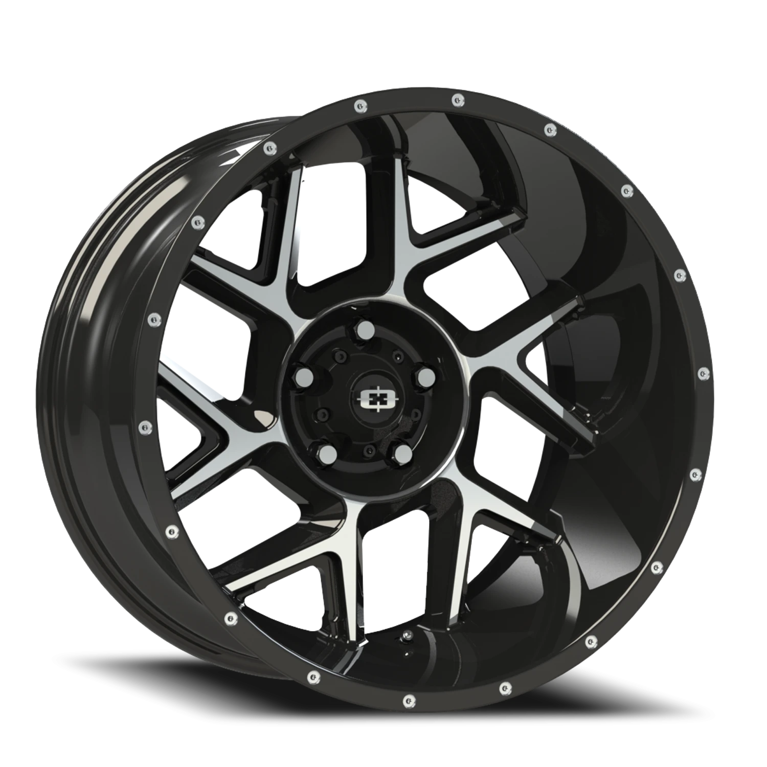 Vision Sliver 20x12 5x139.7 -51mm Gloss Black Machined Face : 360-20285GBMF-51