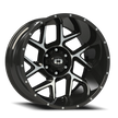 Vision Sliver 22x12 6x139.7 -57mm Gloss Black Machined Face : 360-22283GBMF-57