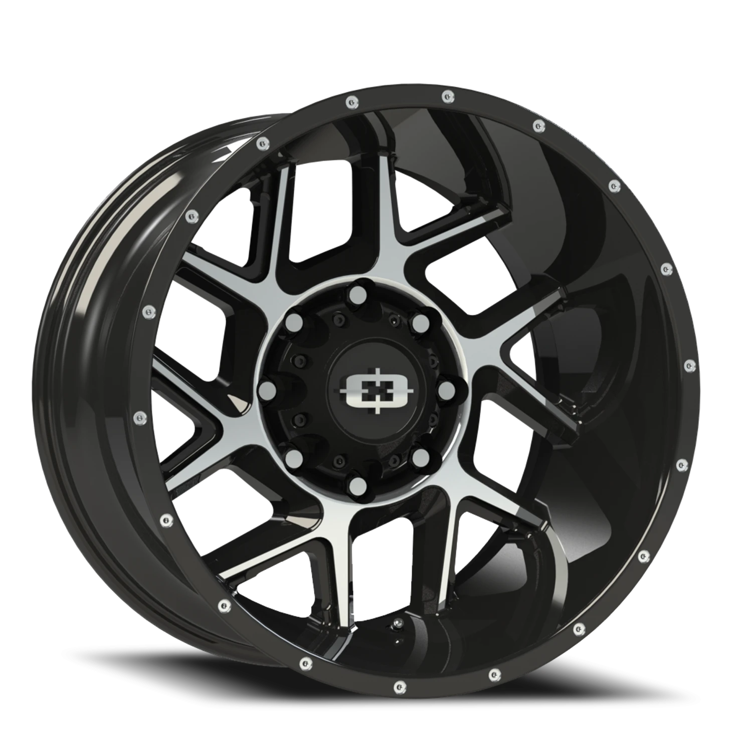 Vision Sliver 20x12 8x170 -51mm Gloss Black Machined Face : 360-20270GBMF-51