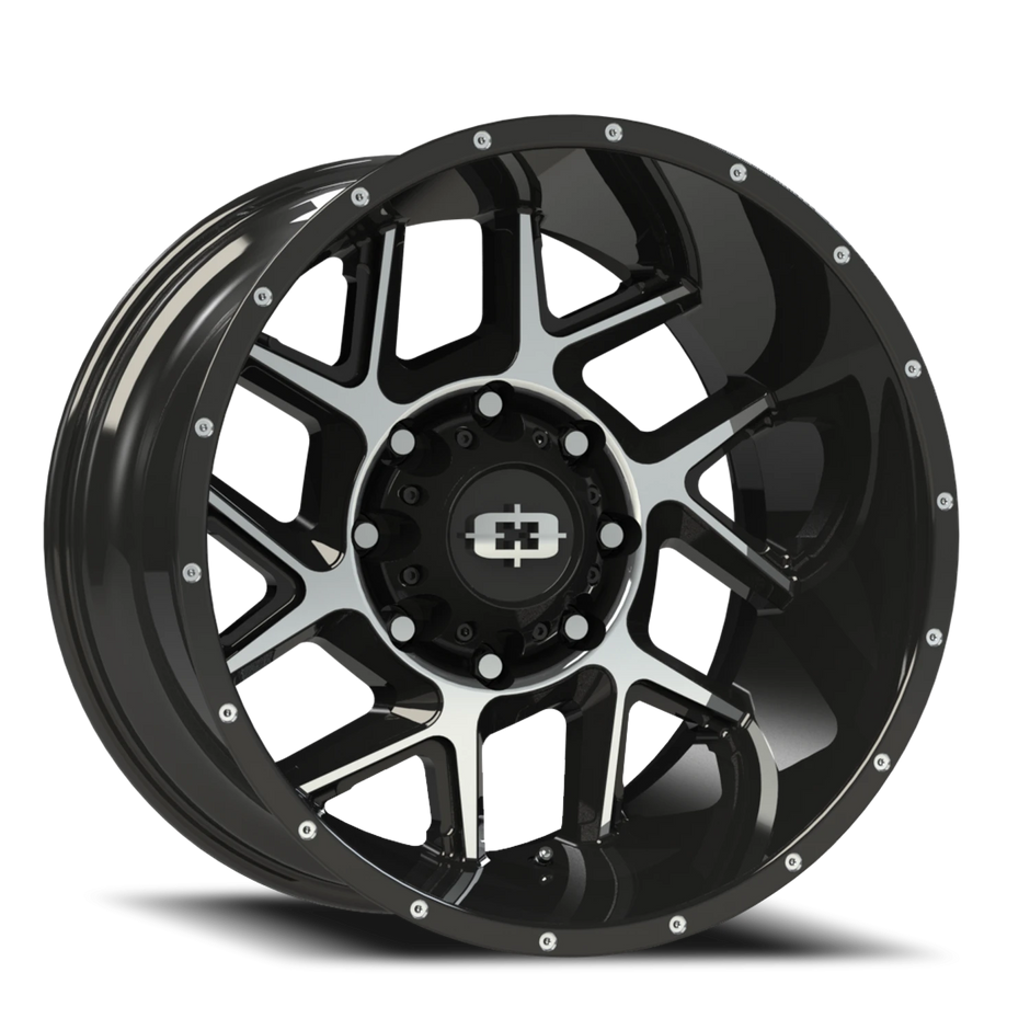 Vision Sliver 20x12 8x170 -51mm Gloss Black Machined Face : 360-20270GBMF-51