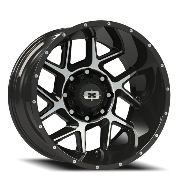 Vision Sliver 20x9 8x170 12mm Gloss Black Machined Face : 360-2970GBMF12