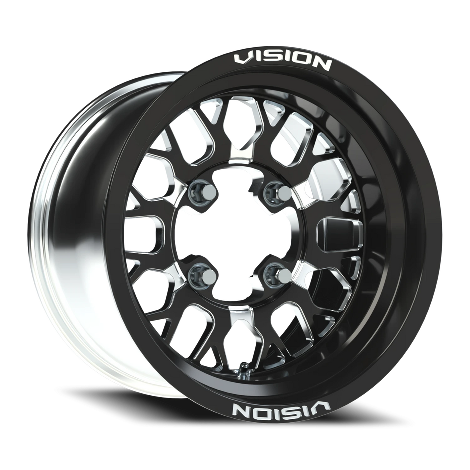 Vision Storm 15x7 4x156 38mm Gloss Black Milled Spoke : 346-157156BMS54