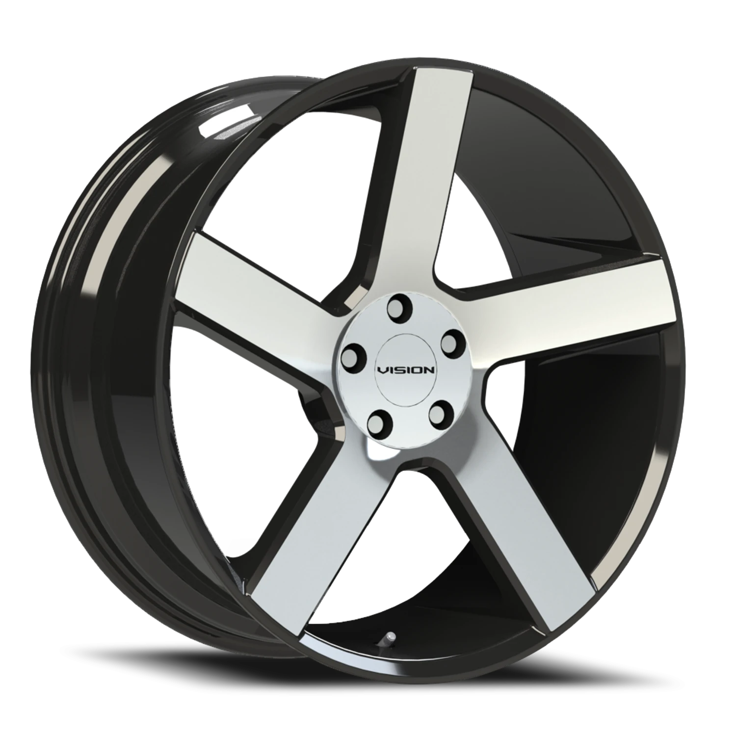 Vision Switchback 22x9.5 5x115 8mm Gloss Black Machined Face : 472V22990GBMF8