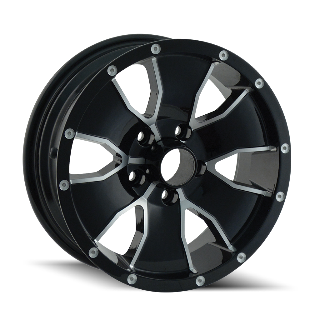 TRAILER WHEELS TYPE 14 BLACK/MACHINED FACE 15X6 6-139.7 0MM 108MM