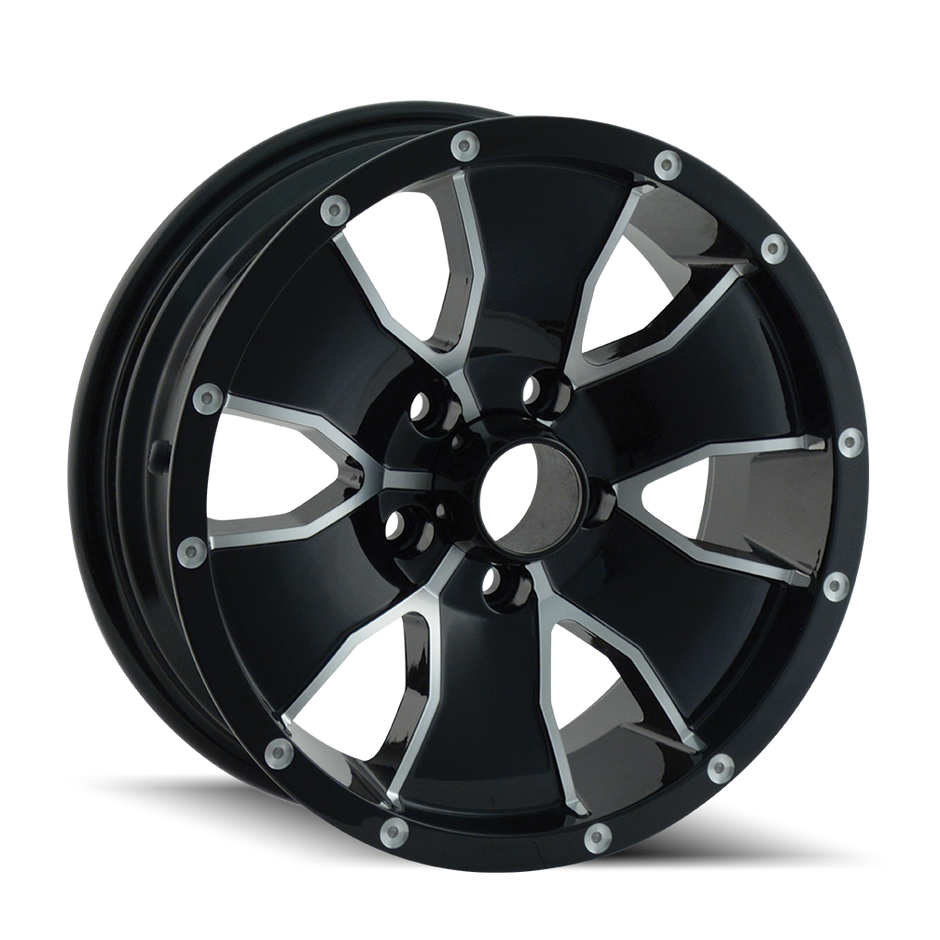 TRAILER WHEELS TYPE 14 BLACK/MACHINED FACE 15X6 6-139.7 0MM 108MM