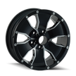 TRAILER WHEELS TYPE 14 BLACK/MACHINED FACE 14X6 5-114.3 0MM 83.82MM