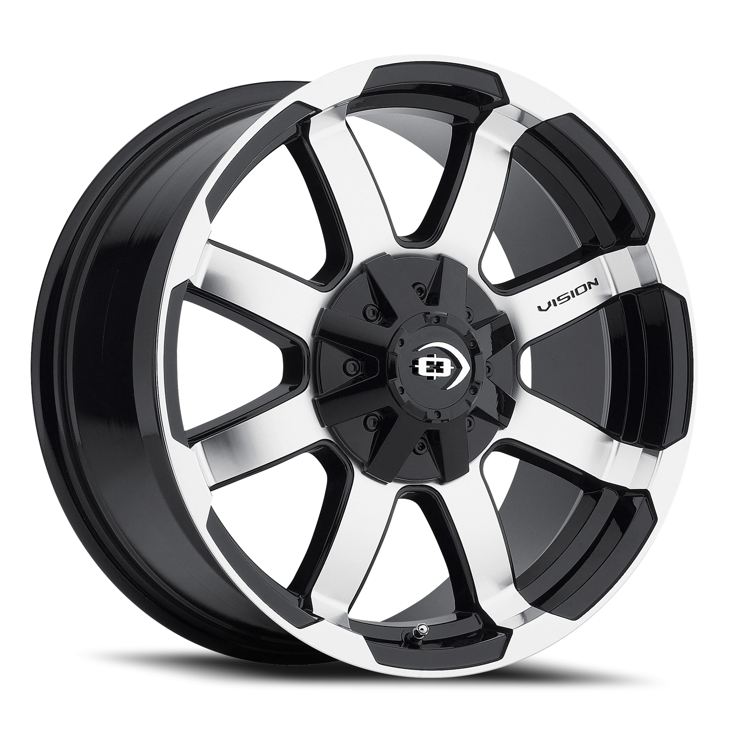 Vision Valor 16x8 8x170 0mm Gloss Black Machined Face : 413-6870GBMF0
