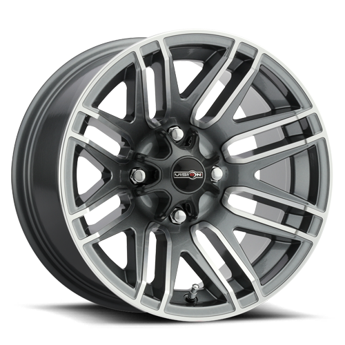 Vision Assault 12x8 4x110 -10.2mm Gunmetal Machined Face : 112-128110GMMF4